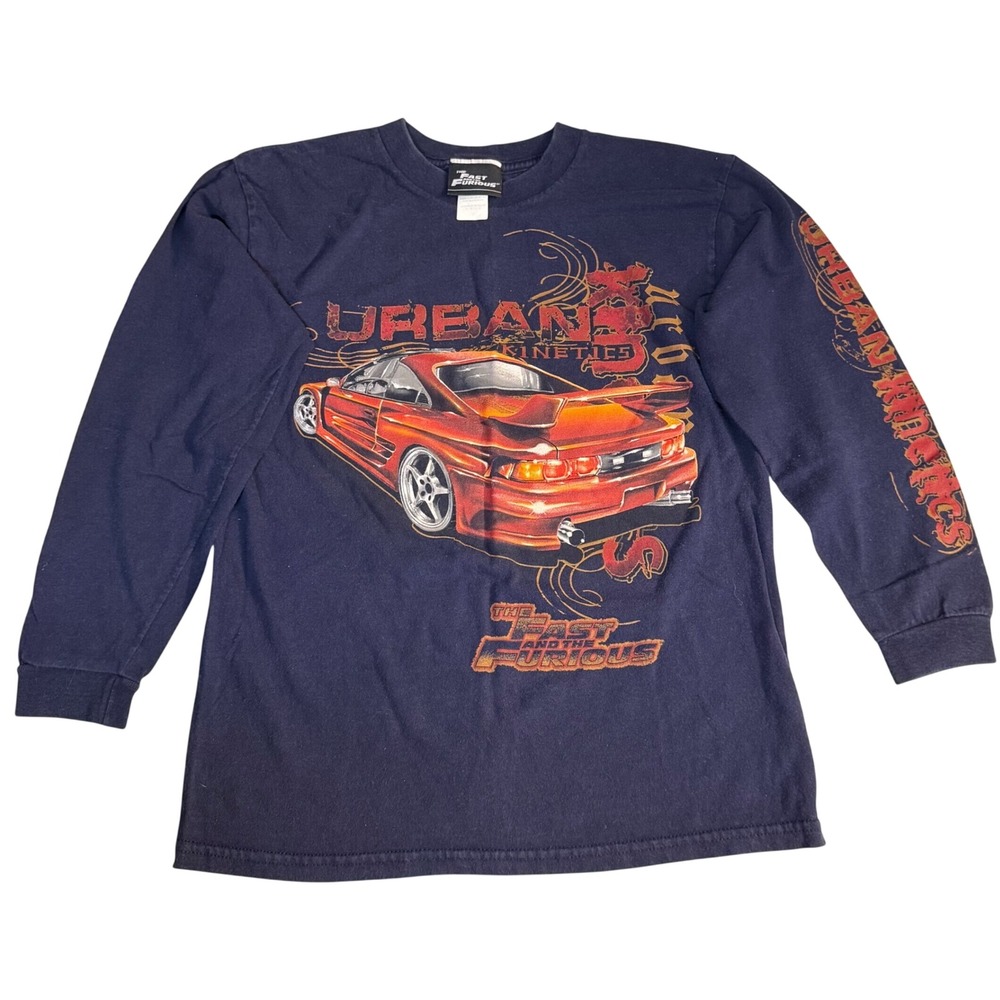 Vtg Y2K Fast and furious Tokyo Drift Urban Kinetics Long Sleeve Shirt 10 Boy L